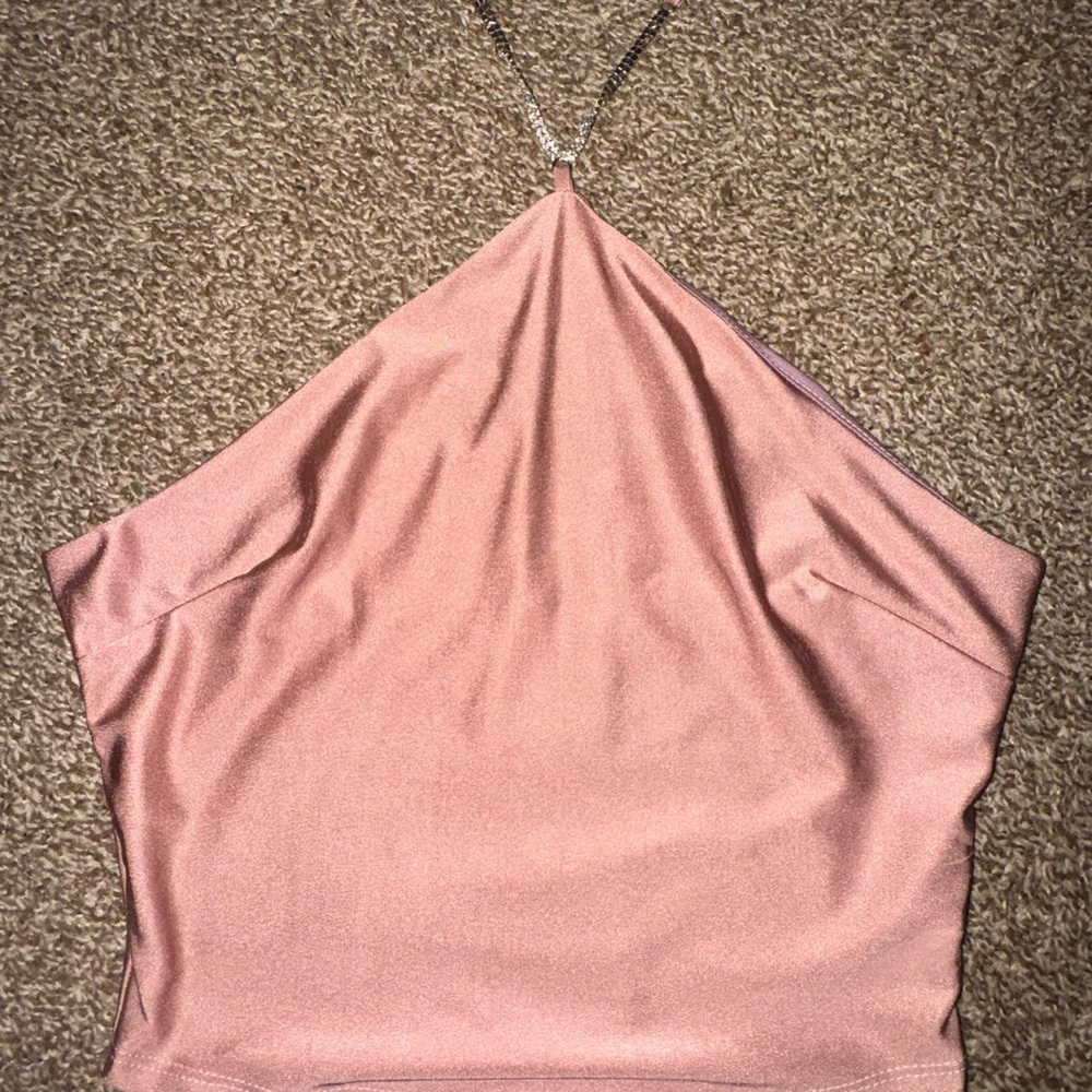 Elegant Pink Halter Top